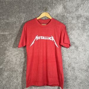 Metallica Unisex Red Graphic T-Shirt Adult Medium Short Sleeve Rock Band Tee